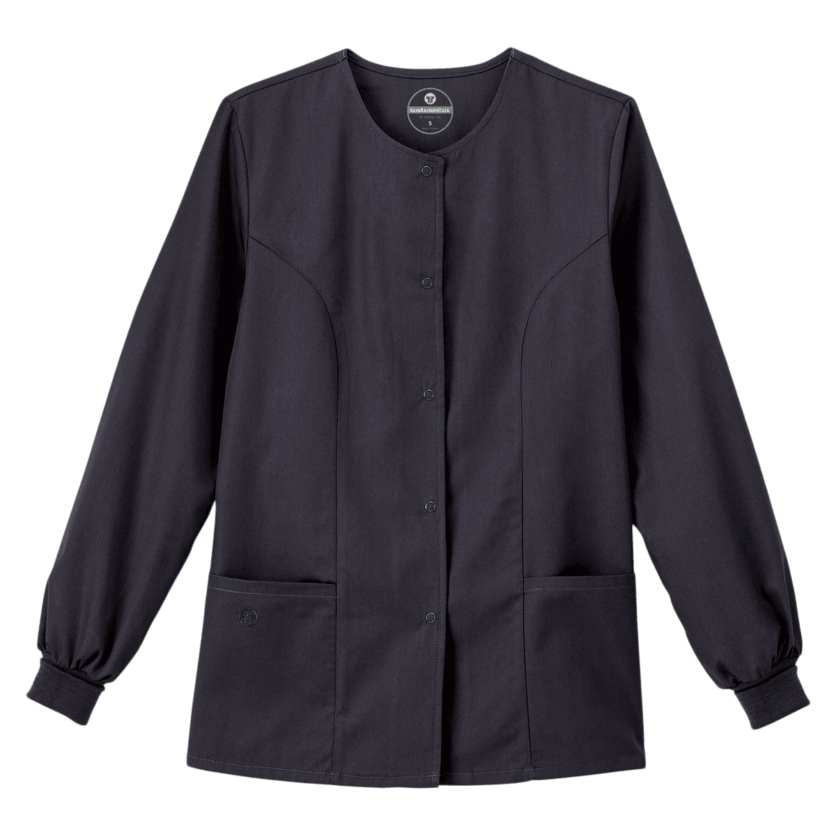 White Swan Ladies Warm-Up Jacket, Snap Front, Charcoal, 2X Large, 2 Pockets