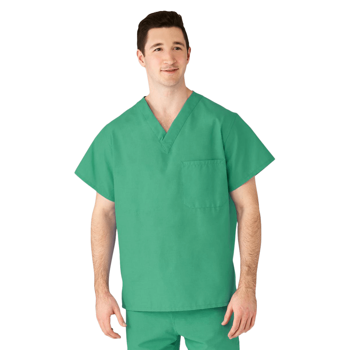 Medline M610N Reversible V-Neck Scrub Shirt, Adult, Small, Jade
