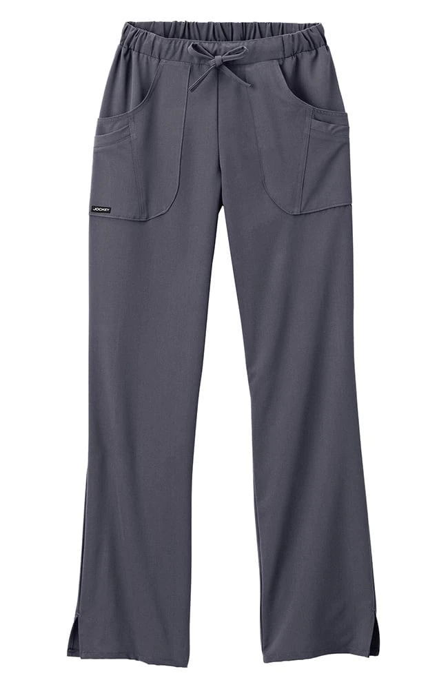 White Swan Jockey Scrub Pant, Women's, 4 Pocket, Charcoal, Large, 72% Polyester/21% Rayon/7% Spandex