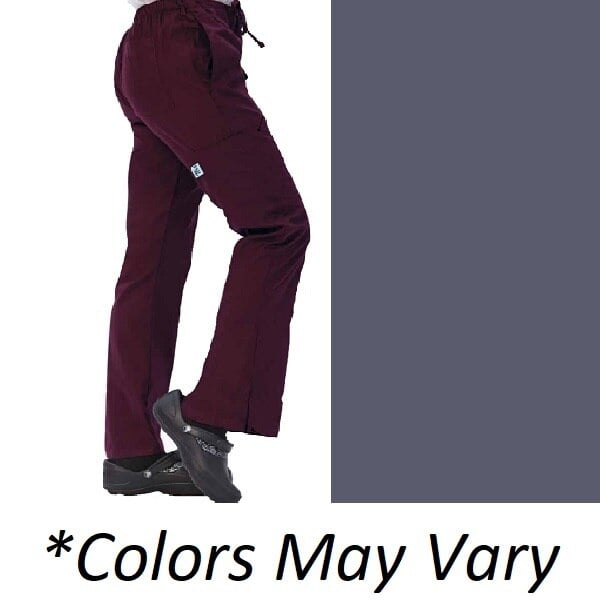 Fashion Seal Simply Soft Flare Cargo Pants, Women's Large, Pewter, 65% Polyester/35% Cotton, 7 Pockets, Reusable