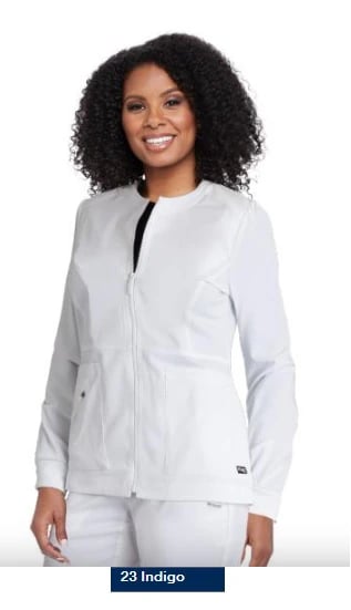 Grey's Anatomy Millie Jacket Warm-Up Zip Front, Indigo, 2X Large, Each