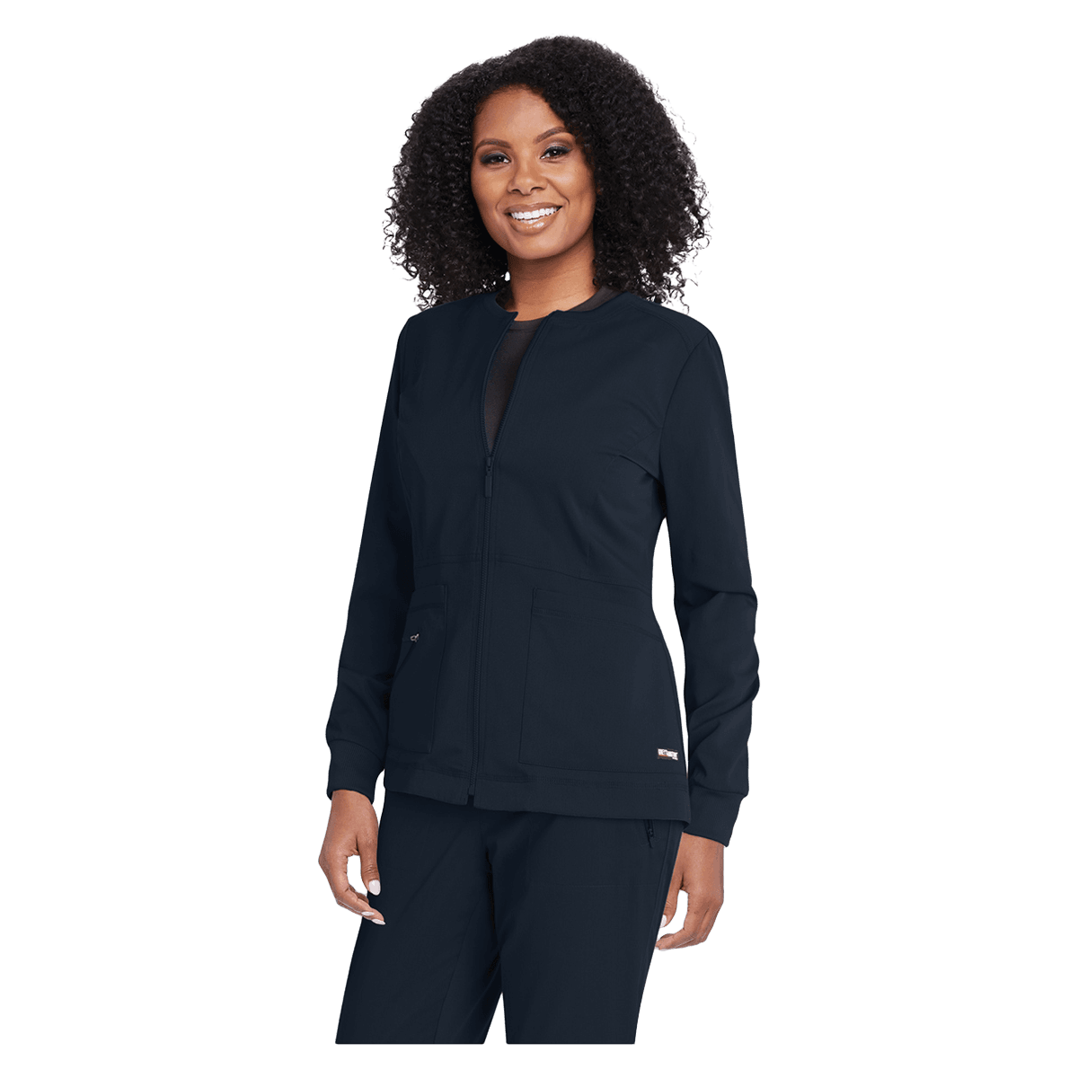 Grey's Anatomy Millie Jacket Warm-Up Zip Front, 3X Large, Grey