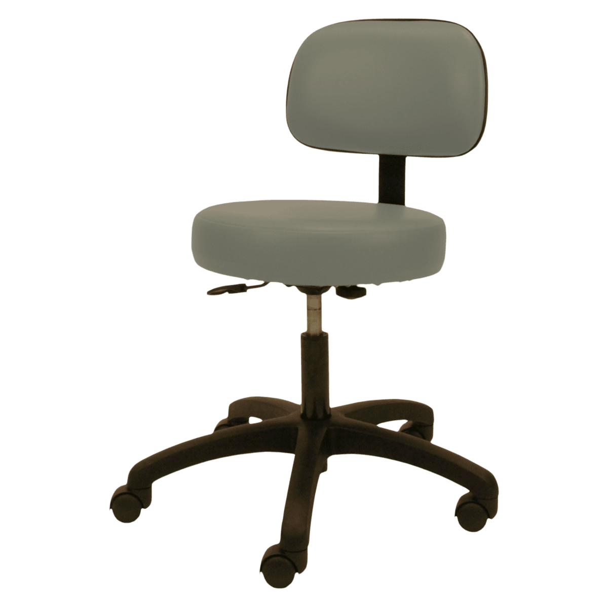 Winco Stool Gas Lift with Back, Task Chair, Gray, 250 lb Capacity
