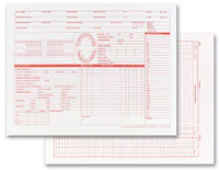 Chart Dental Record/History, 2-Sided, 8.5 in x 11 in, White with Red Ink, 100/Box