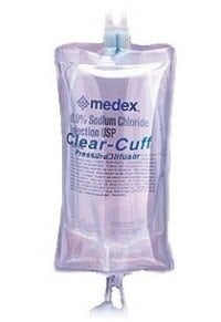 ICU Medical Clear Cuff Pressure Infusor, 500ml, Polyurethane, Transparent, Disposable, X-Large Squeeze Bulb, Pressure Gauge, 10/Case