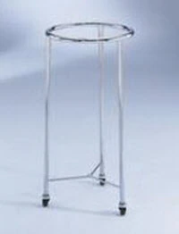 Blickman Industries Round Chrome Hamper with Lid, 18" x 35"
