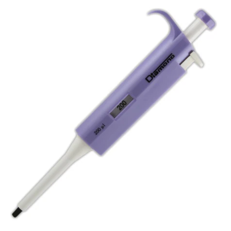 Globe Scientific Diamond Fixed Volume Pipette, 200 µL, Non-Graduated, Lavender, Calibrated, Each