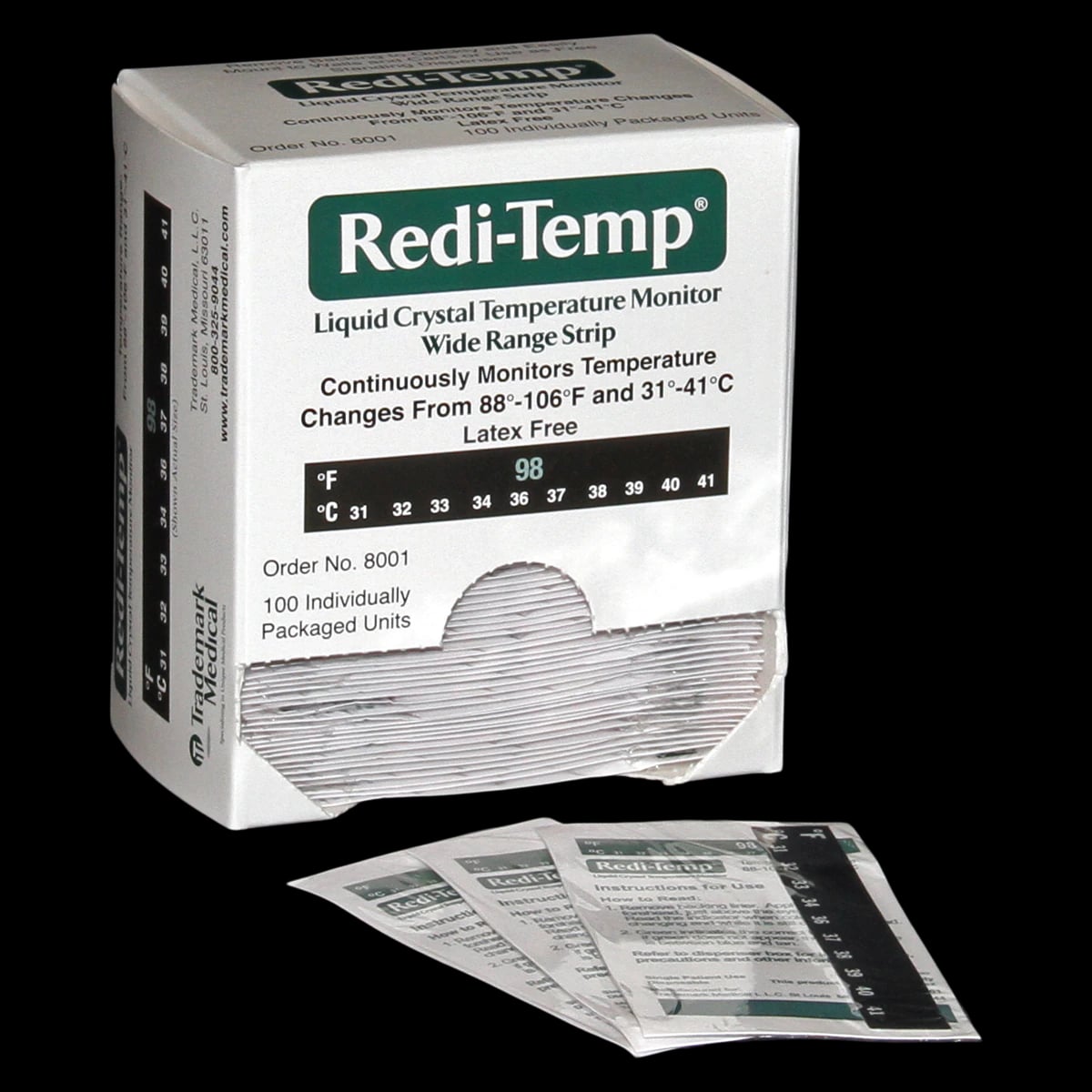 Trademark Medical Redi-Temp Strip Thermometer, 100/Case
