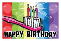 Recall Card Birthday Candles, Imprinted, 4 in x 6 in, 6 Text Lines, 250/Pk
