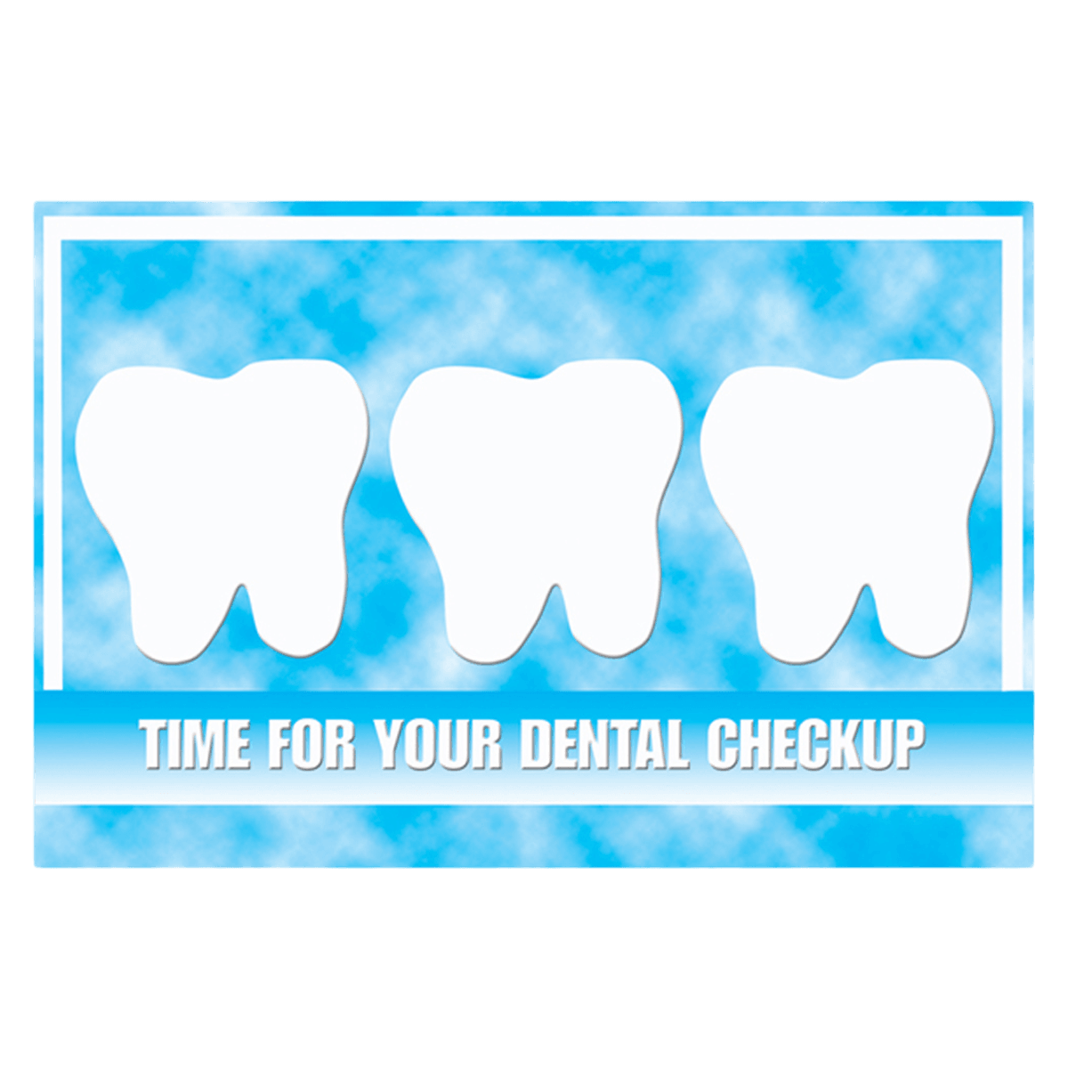 Recall Card Checkup 3 Teeth, Laser 4-Up, 8.5 in x 11 in, 200/Box