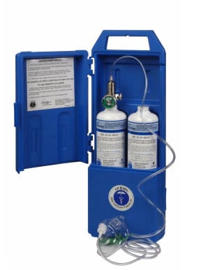 Allied Medical 30-Minute Disposable Emergency Oxygen Kit (Twin-Pak), Filled, 2 Cylinders with Regulator, Mask & Tubing, Carry Case
