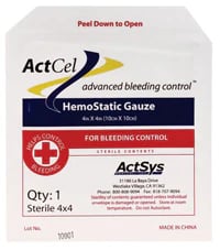 ActCel Hemostatic Dressing, 4x4"