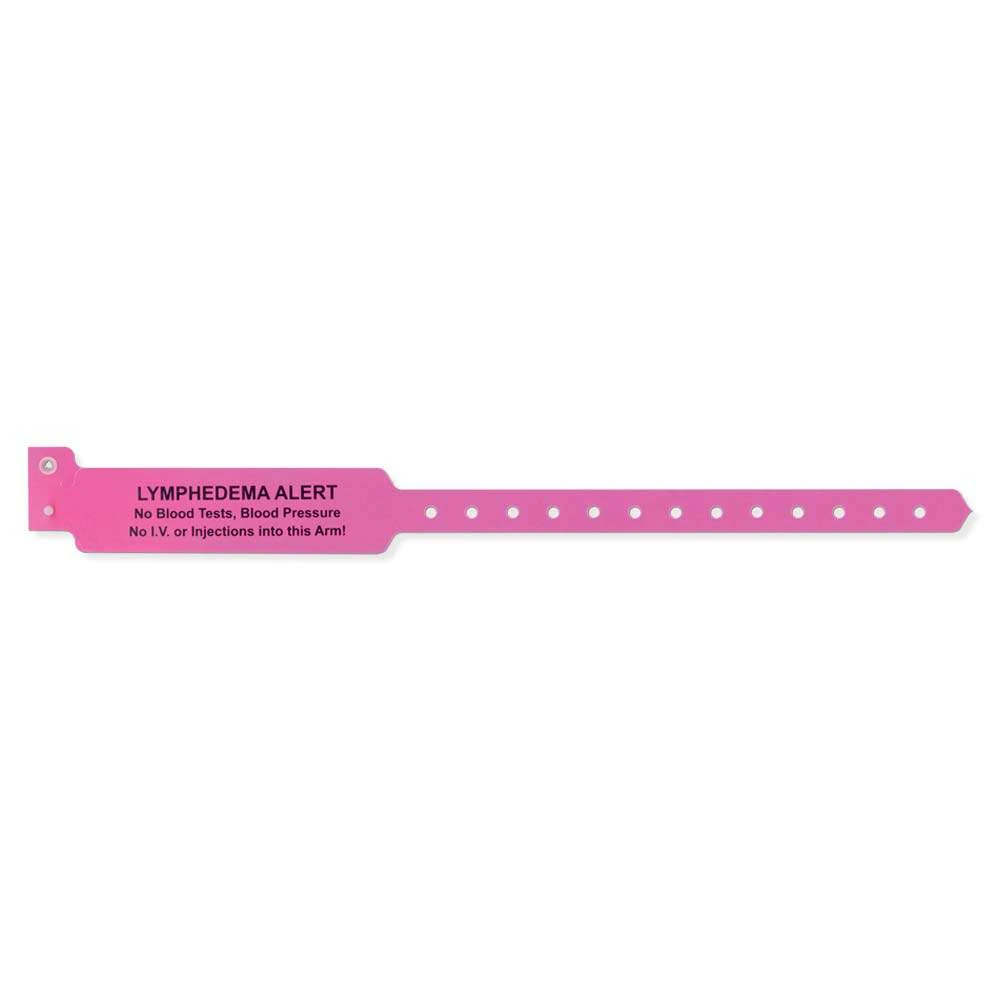 Sentry SuperBand Alert Wristband, Polyester, Permanent Snap, Pre-Printed, Adult, Pink, 11-1/2", Disposable, 250/Box
