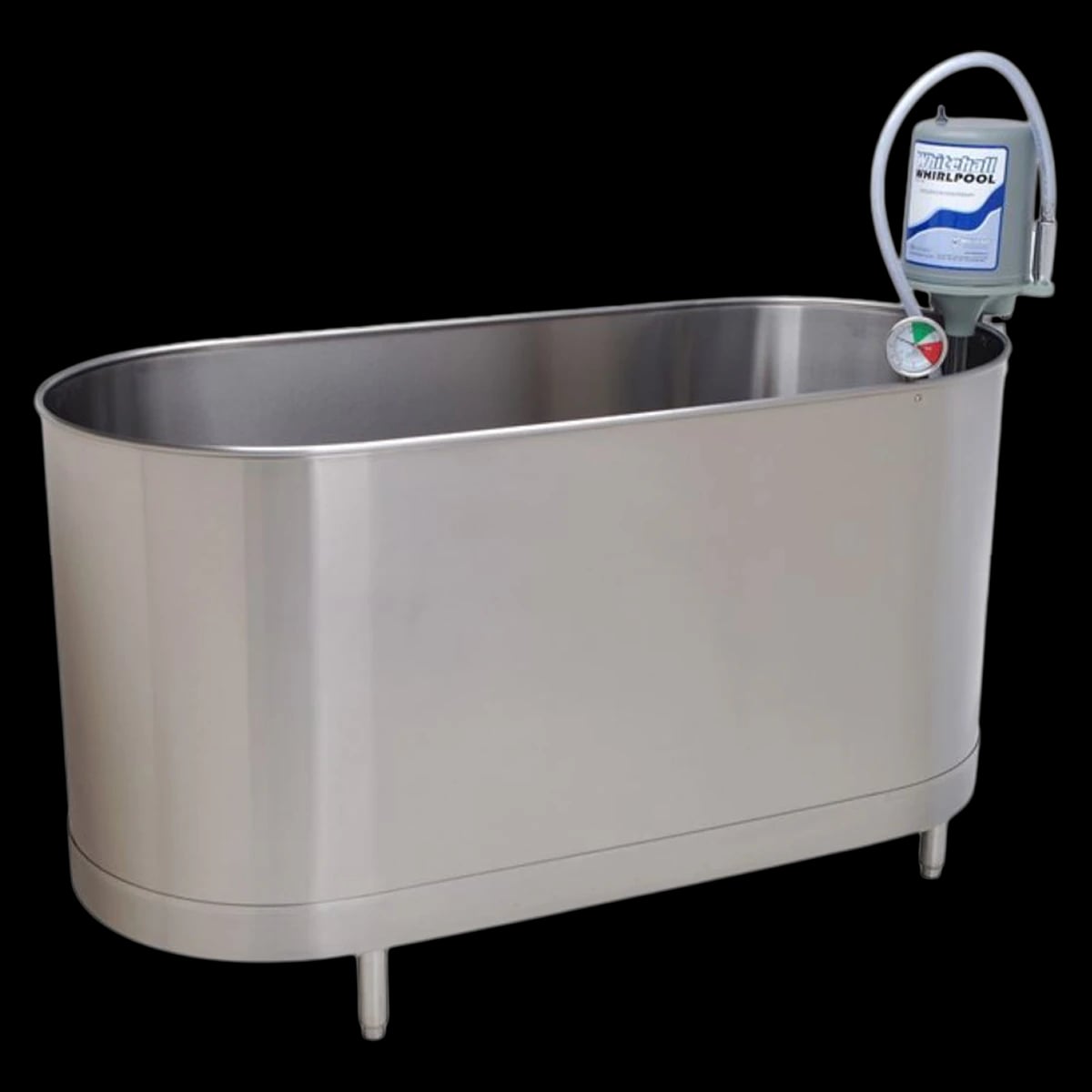 Whitehall Sport Hydrotherapy Stationary Whirlpool, 110 gal, Stainless Steel with Legs