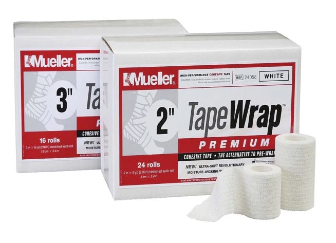 Mueller Sports Medicine Tapewrap Cohesive Athletic Tape Foam, White, 1" x 6 yd, 48/Case
