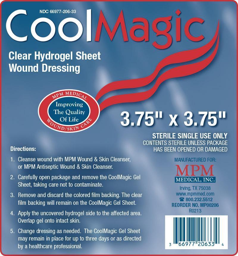 CoolMagic Hydrogel Dressing, 3-3/4" x 3-3/4", Sterile, Clear, Latex-Free
