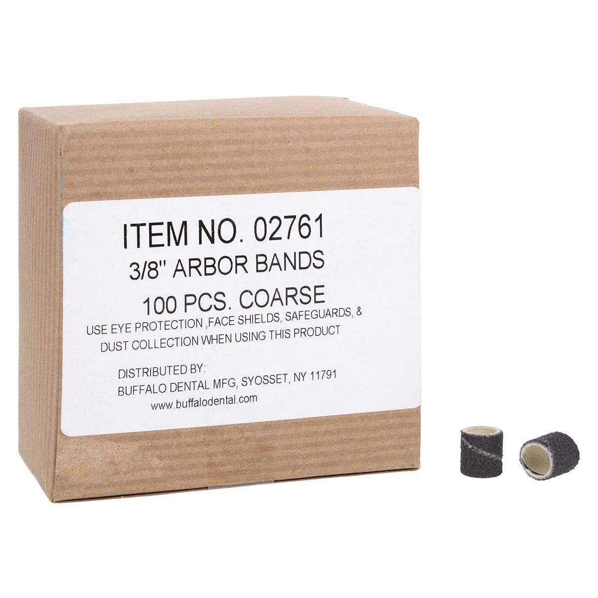 Buffalo Dental 3/8" Coarse Arbor Bands, 60 Grit, 100/Box