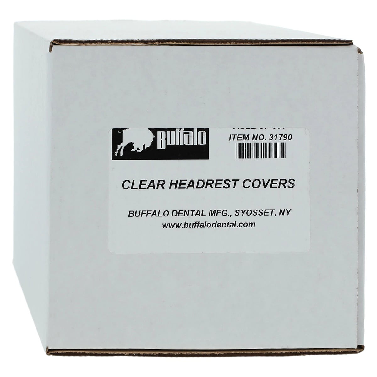 Buffalo Dental Clear Plastic Headrest Covers, Regular 10.5" x 9.5", 500/Roll, 31790