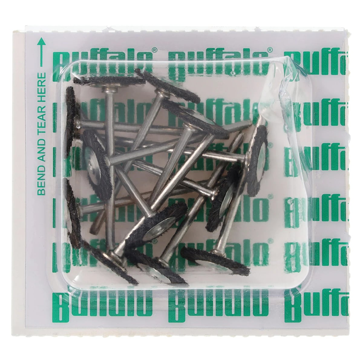Buffalo Dental Abbott-Robinson Straight HP Mounted Bristle Brushes, #11 Extra Stiff, 12/Box, Case of 12 Boxes (144 Brushes), 06102