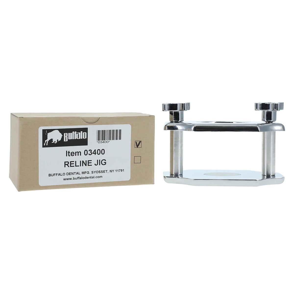 Buffalo Dental Chrome 2-Post Reline Jig, 03400