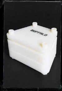 Buffalo Dental Molloplast-B Microwaveable Flask, 4-Bolt Closure, 3-Piece Design, 5.5" x 4" x 3.5"