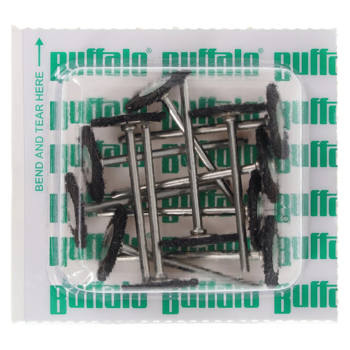 Buffalo Dental Abbott-Robinson Straight HP Mounted Bristle Brushes, #12 Extra Stiff, 12/Box