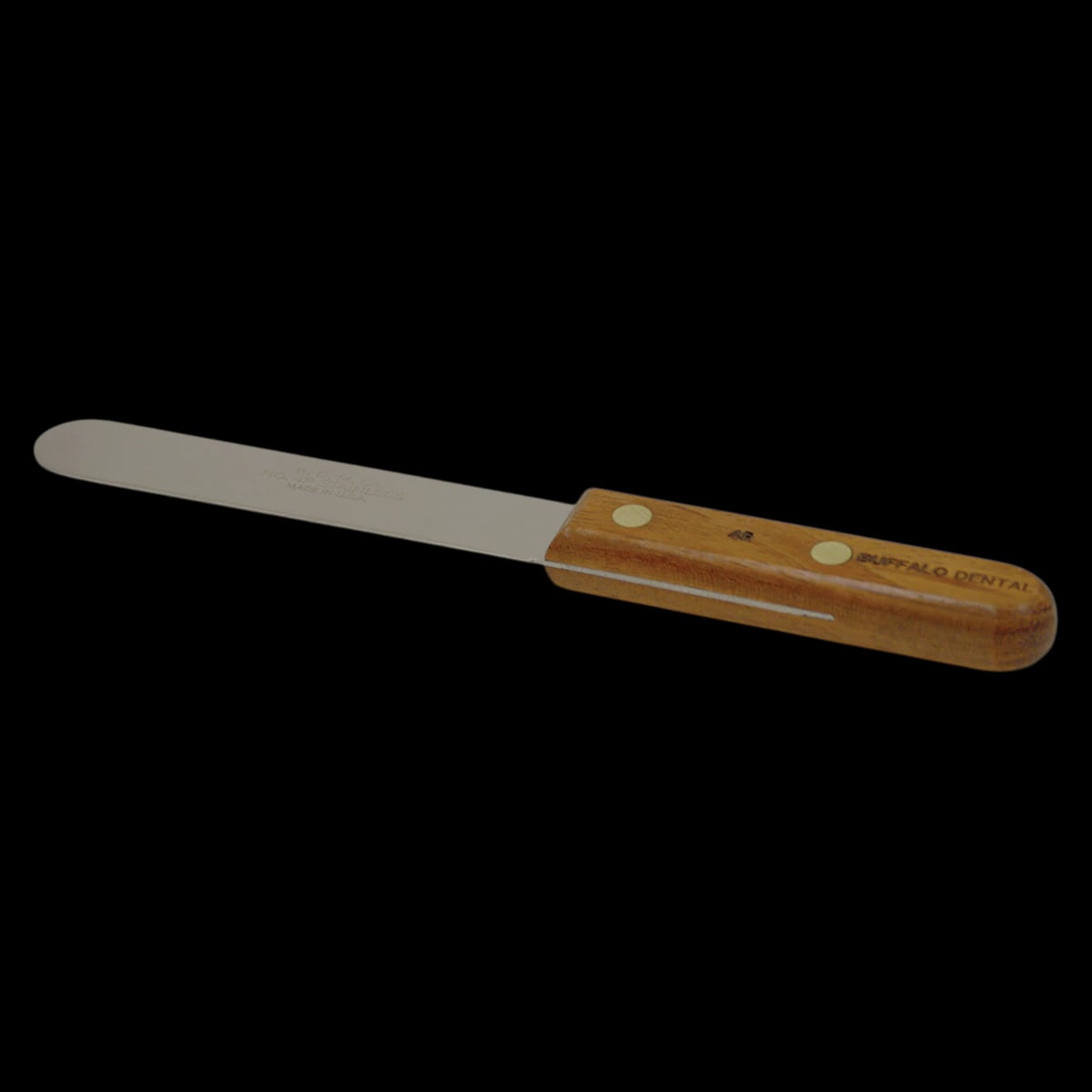 Zahn Dental Plaster Spatula, Size 4R, Single End, 4 1/2 in, Rigid Wood Handle
