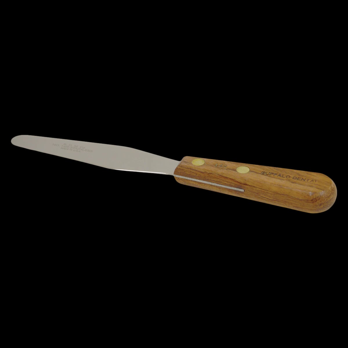 Zahn Dental Plaster Spatula, Size 14R, Single End, 4 1/4 in, Rigid Wood Handle, Each