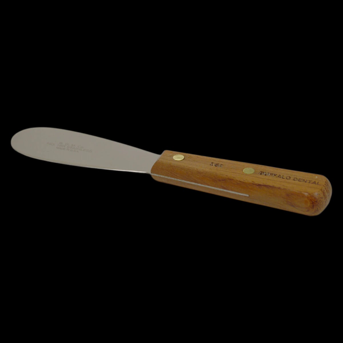 Buffalo Dental #16R Stainless Steel Spatula, Extra-Stiff 3.5" Blade, Rosewood Handle, 1/Pk, 79500