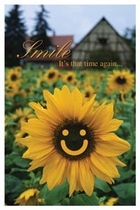 Recall Card Sunflower Smile, Laser 4-Up, 8.5 in x 11 in, 200/Package