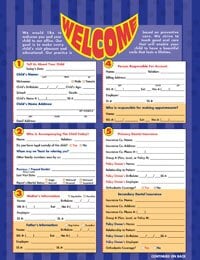 Child Welcome Form 2-Sided, Purple Stripes, English, 8.5 x 11 in, 100/Pk