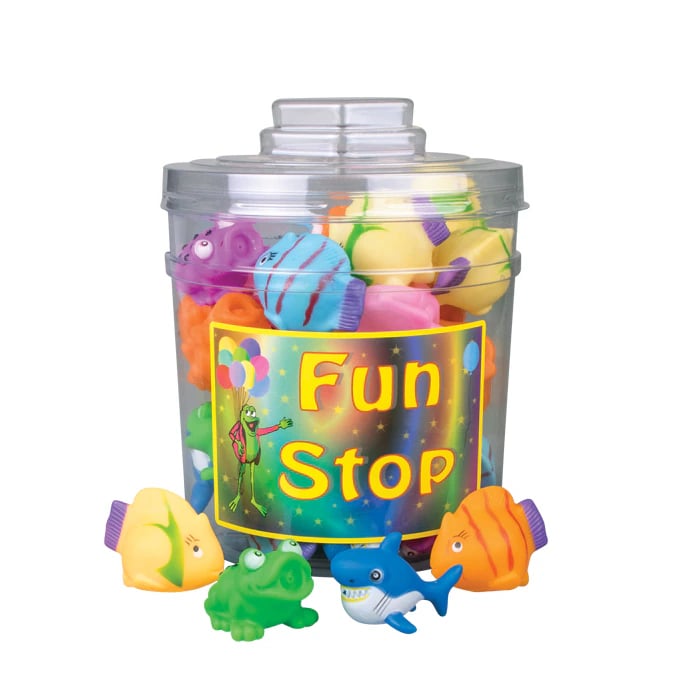 Sherman Specialty Canister Mix Water Squirters, Assorted Sea Animal Shapes, 108/Pk, VA3