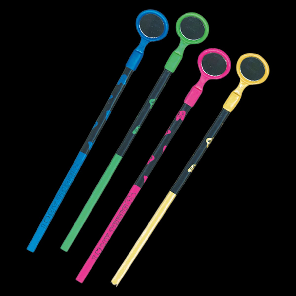 8.5" Dental Mirror Pencil, Assorted Colors, Pack of 36, Sherman Specialty