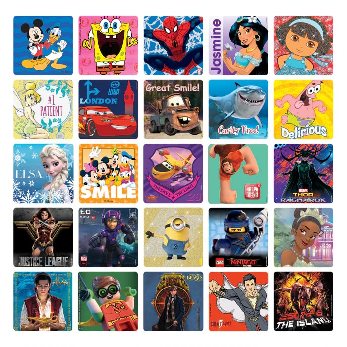 Sherman Specialty Licensed Sticker Assortment, 2.5", Assorted Characters, 5000/Box