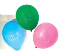 Sherman Specialty Smile Balloons, Assorted Colors, 9 in, 250/Pack