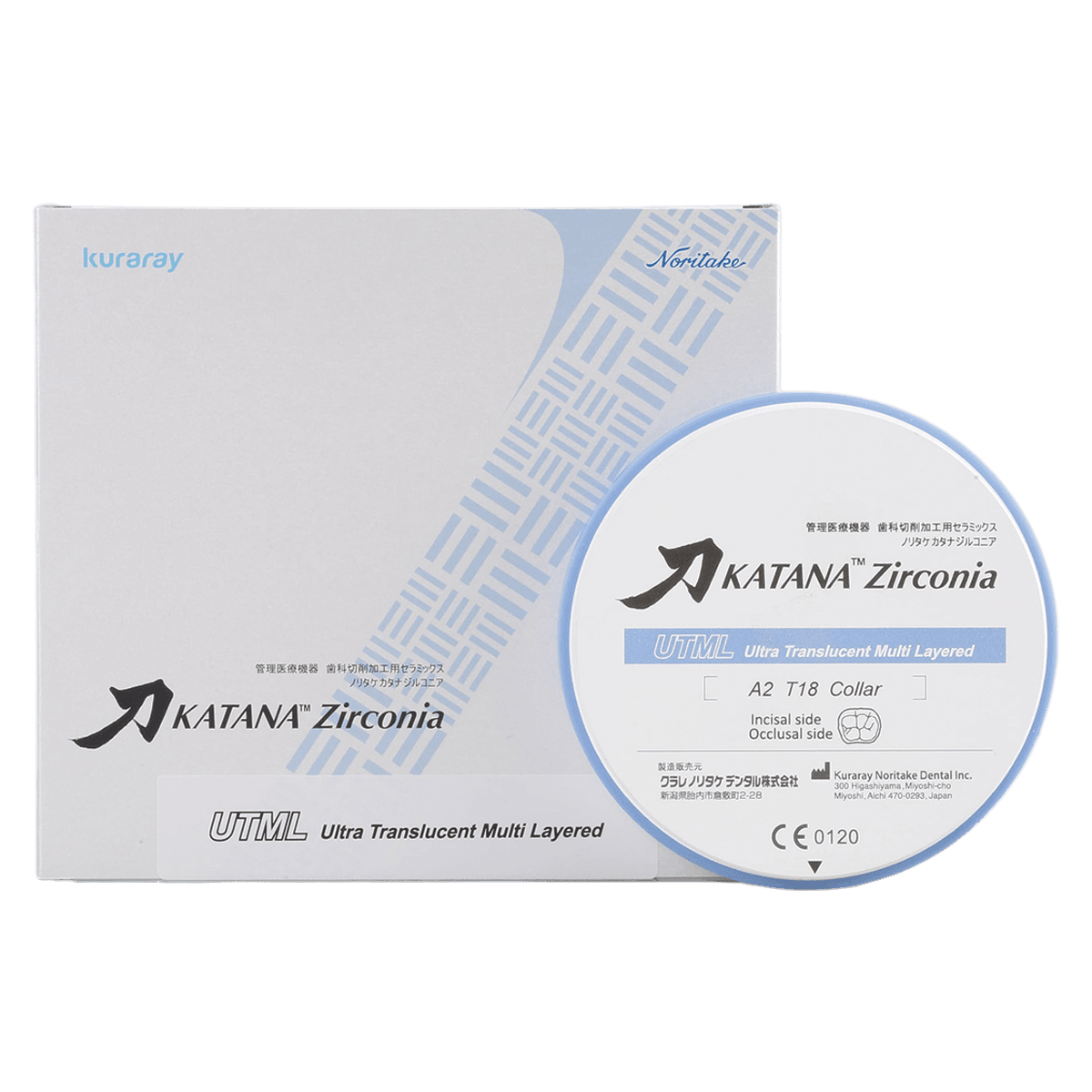 KATANA™ Zirconia Disc UTML, Ultra Translucent Multi-Layered, Shade B1, 98.5mm Diameter, 18mm Thickness, 1/Pkg