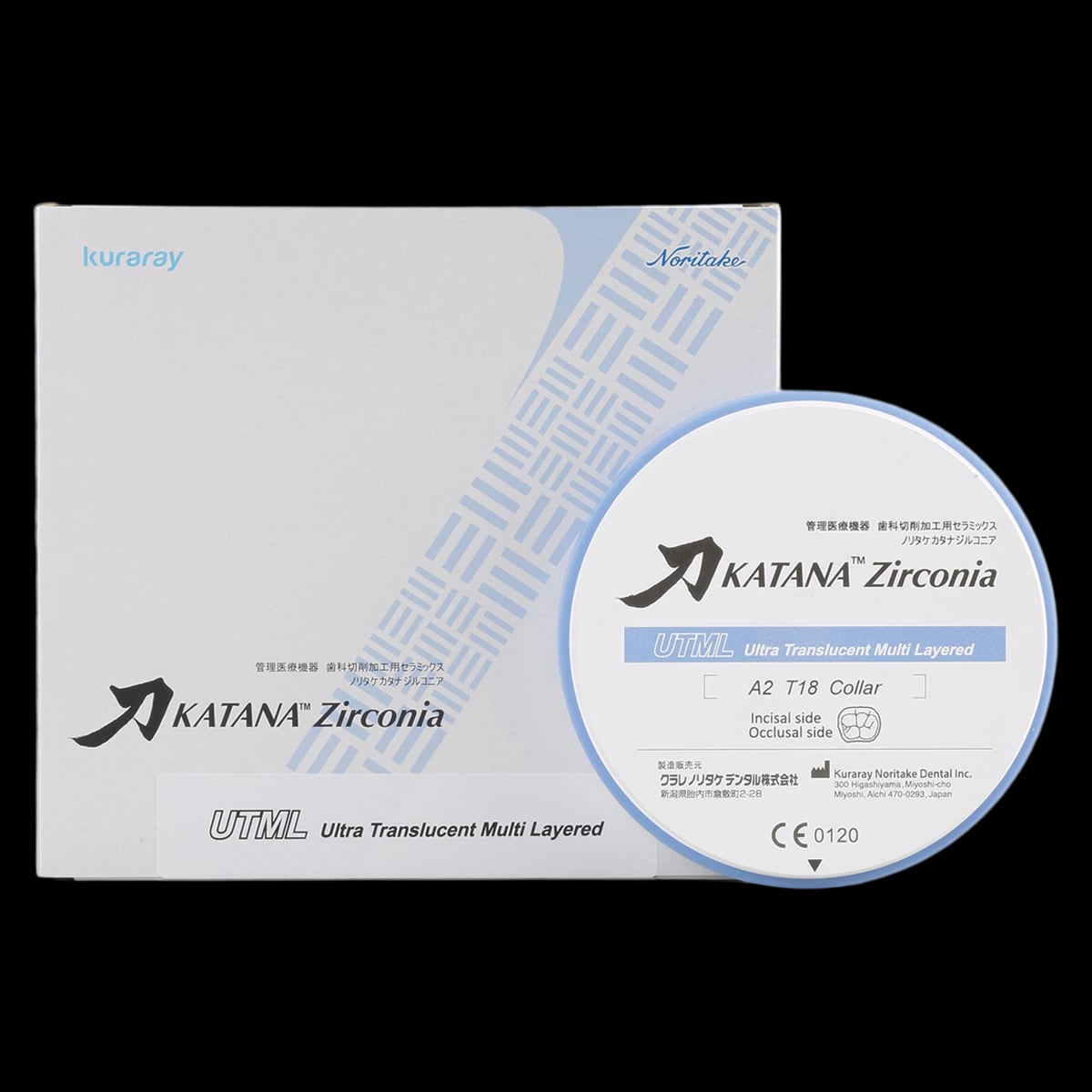 KATANA™ Zirconia Disc UTML D2, 98.5mm Diameter x 14mm Thickness, 1/Pkg
