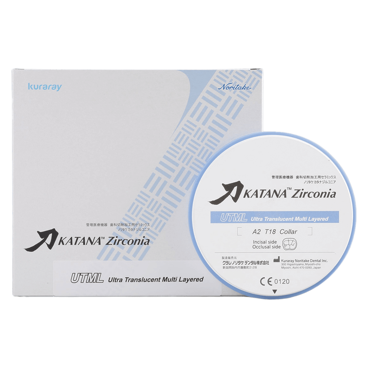 KATANA™ Zirconia Disc UTML D3, 98.5 mm Diameter, 18 mm Thickness, 1 Disc