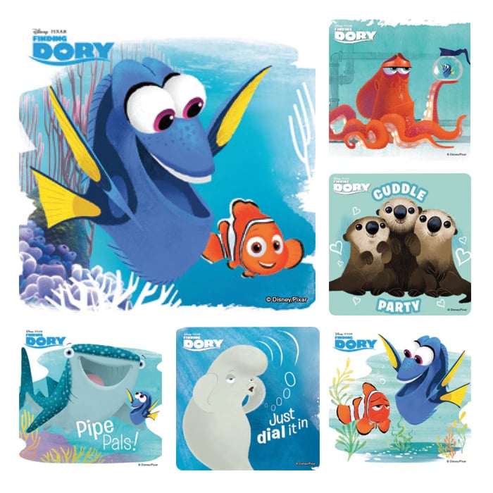 Finding Dory Stickers, Assorted Designs, 2-1/2", 100/Roll