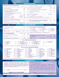 Adult Welcome Form 2-Sided, Blue Circles Design, English, 8.5 x 11 in, 100/Pk