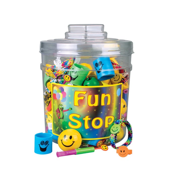 Sherman Specialty Value Smile Canister Mix, Smile Themed Toys & Prizes, Assorted, 132/Canister, VA4