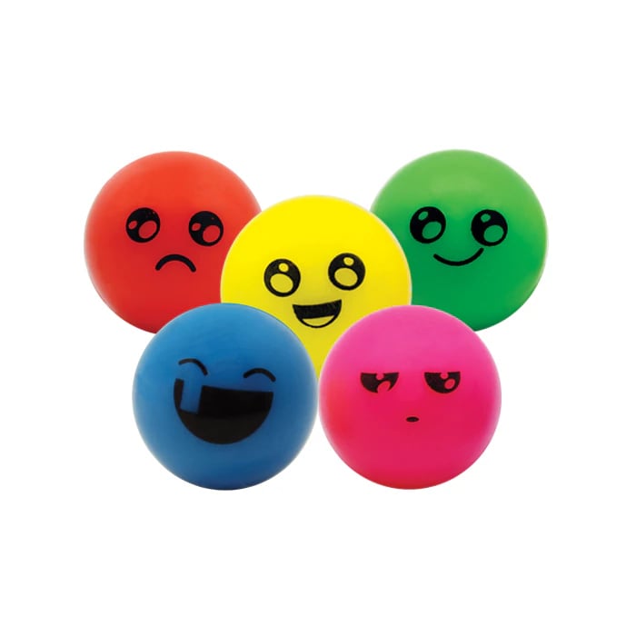 Sherman Specialty Funny Face Superballs, 32mm, Assorted Colors and Faces, 100/Pack, S37