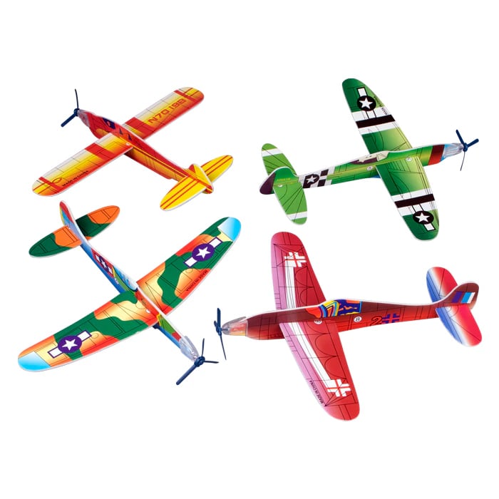 Sherman Specialty WWII Gliders, 8" Assorted Colors, 48/Pack, F44