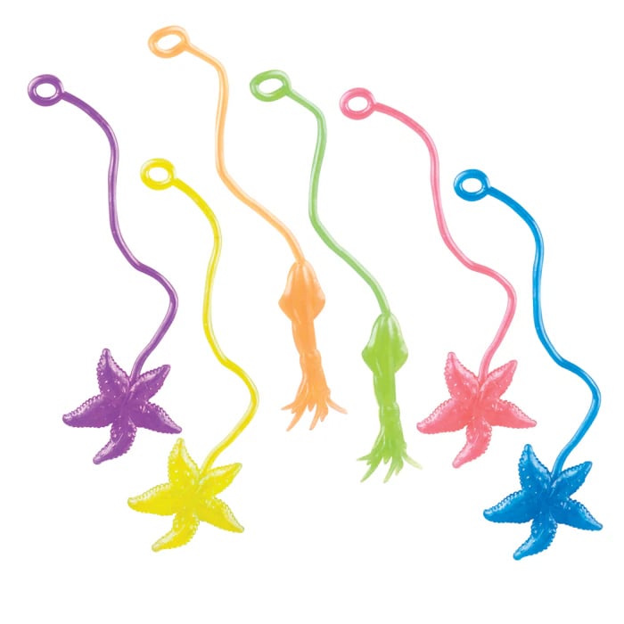 Sherman Specialty Sticky Sea Animals, 5" Assorted Colors, 72/Pack, S2990