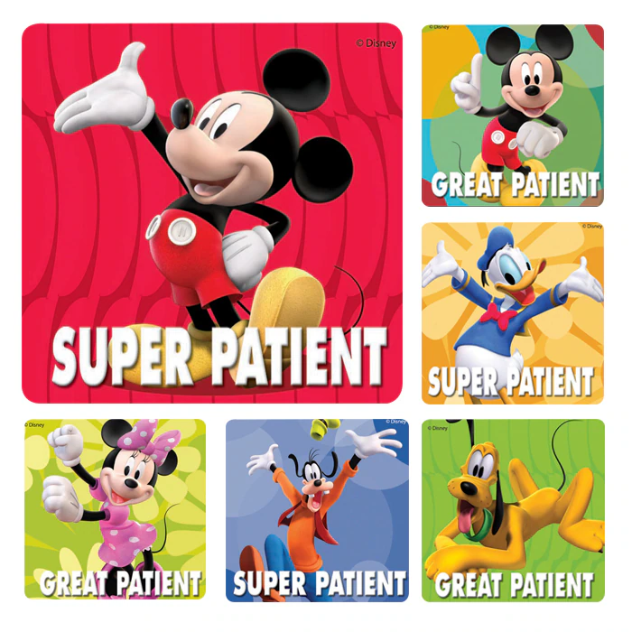 Disney Patient Stickers, Mickey and Friends, 2.5" Assorted Designs, 100/Roll, PS373
