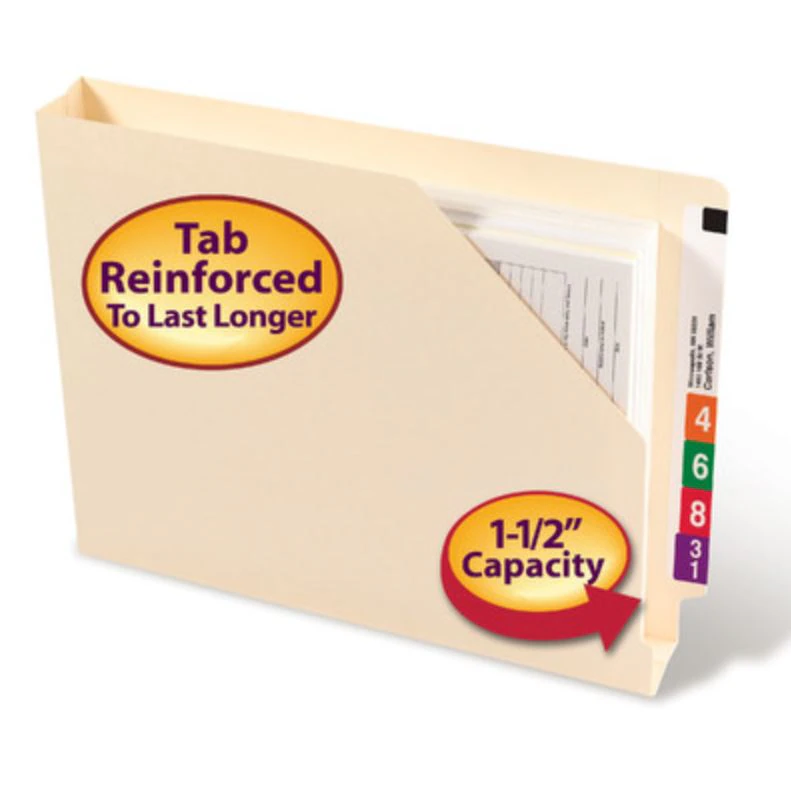 File Jacket 14 Pt Letter Size 1 1/2" Expansion 50/Box