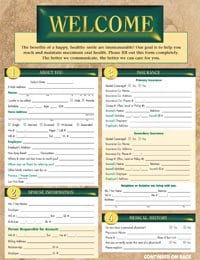 Adult Welcome Form 2-Sided, Sand, English, 8.5 in x 11 in, 100/Pk