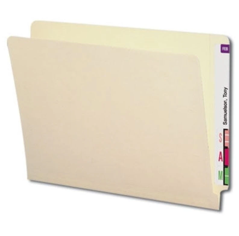 Smead Compatible End Tab Folder, 11 Pt. Manila, Letter Size, Reinforced Full End Tab, 100/Box, 01KEZKNM6AAVMXKSBKKYTR4E30