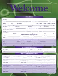 Adult Welcome Form 2-Sided, English, 8.5 in x 11 in, 100/Pk