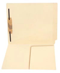Smead Compatible End Tab Pocket Folders with Fastener, 11 Pt. Manila, Letter Size, Straight Cut Tab, 50/Box